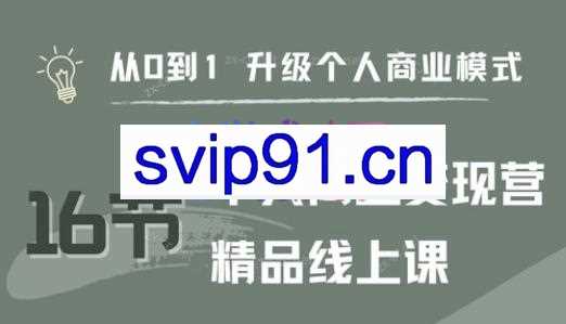 大表姐·个人商业变现营精品线上课