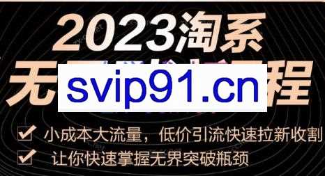 隆哥滔哥·2023淘系无界引流实操课程