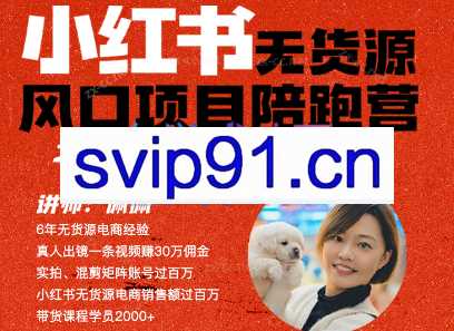 佩佩·小红书无货源风口项目陪跑营（更2023年8月）