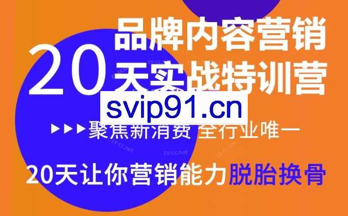《内容营销实操特训营》20天让你营销能力脱胎换骨