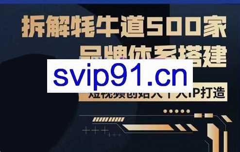 牛牛·500家餐饮品牌搭建&短视频深度解析，价值3998元