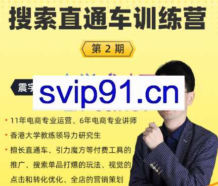 震宇老师·搜索直通车训练营（第2期），价值4980元