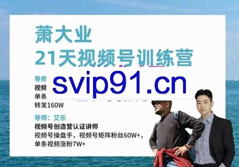 萧大业·21天视频号训练营（第12期），价值1999元