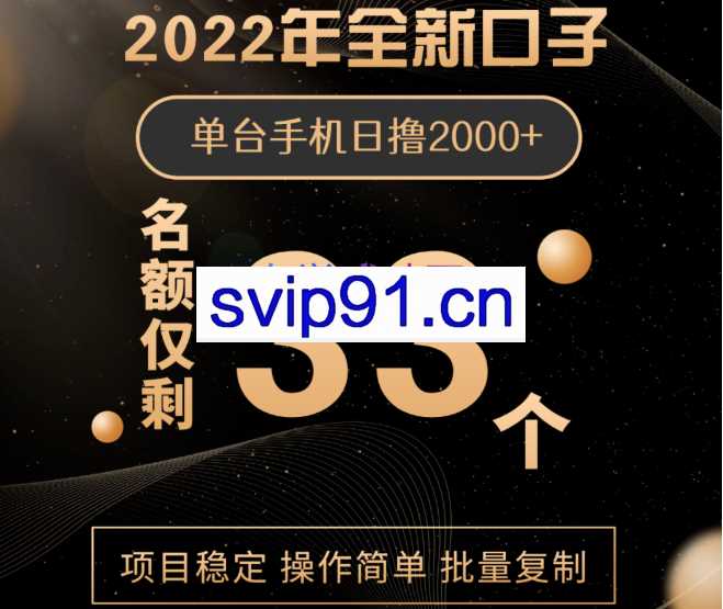 2022年全新口子，单台手机日撸2000+，价值6988元