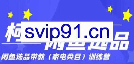 柯北·闲鱼选品带教加点类目训练营，价值499元
