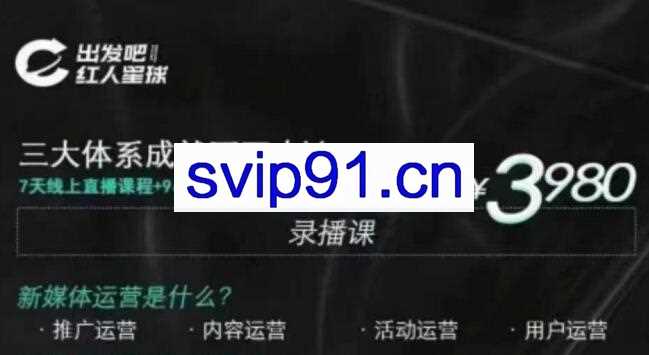 红人星球·三大体系成就百万大V，价值3980元