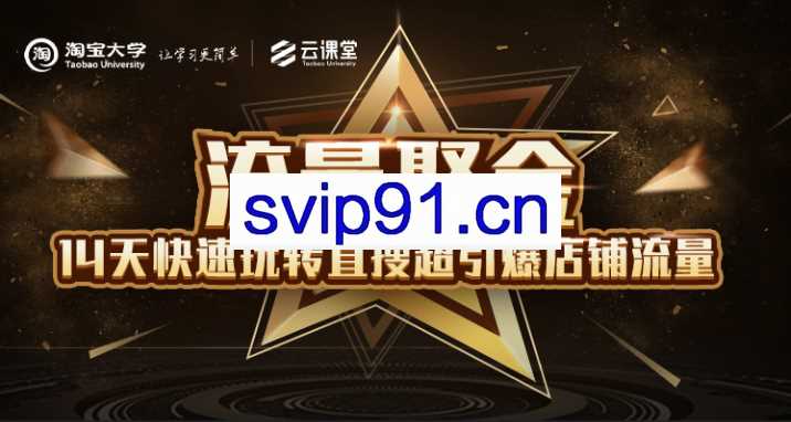 流量聚金·14天快速玩转直搜超引爆店铺流量，价值8800元