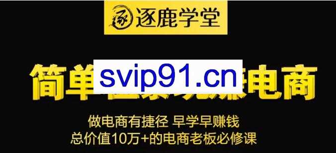 逐鹿学堂·简单粗暴玩赚电商，价值9800元