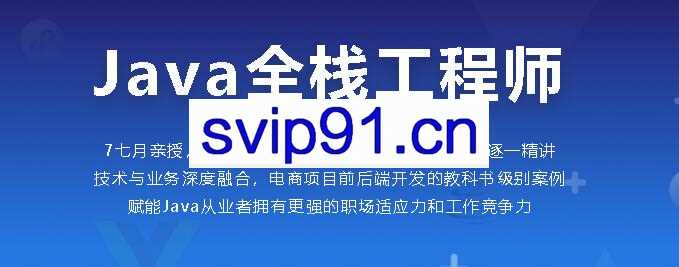 java全栈工程师，高级电商全栈系统大课