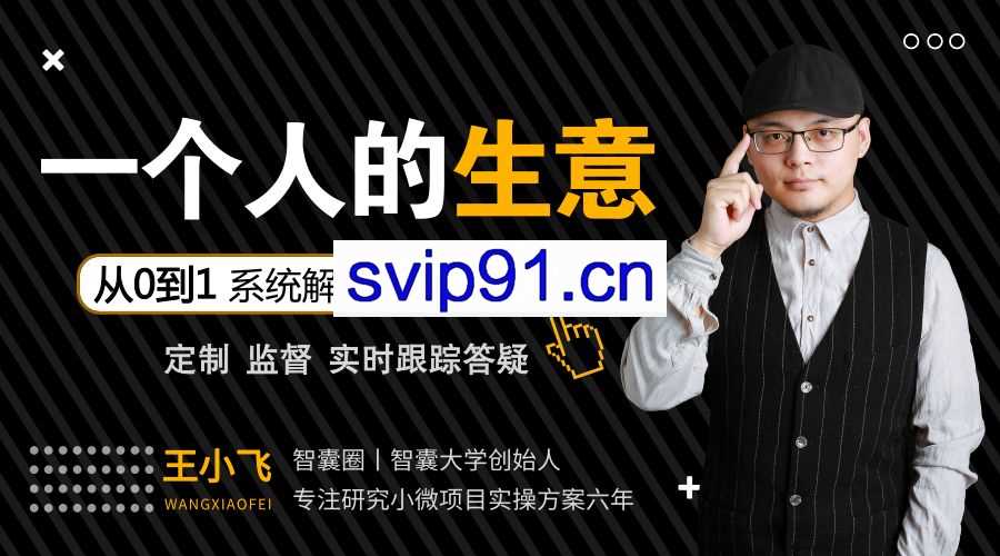 王小飞：一个人的生意 从0到1系统解决个人赚钱问题