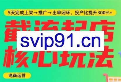 淘宝截流快速起店玩法，掌握暴力快速起店的流程