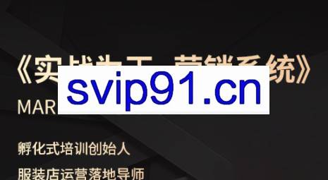 老杨·服装老板必修课《实战为王-营销系统》实现业绩被动式增长