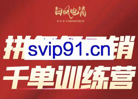 白凤电商·拼多多日销千单训练营（更新4月）